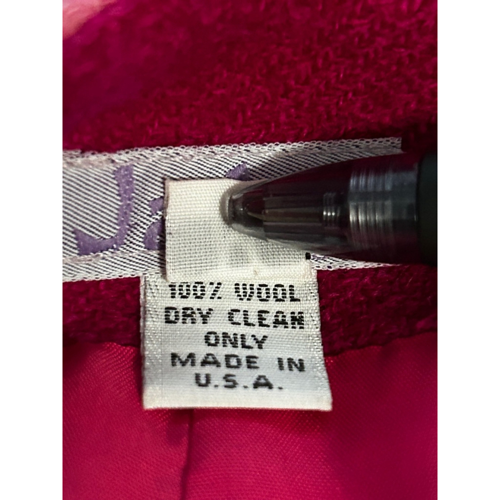 Jade Hot Pink Tie Dye Fringe Hem Skirt Size M Wool Lined - Picture 9 of 12